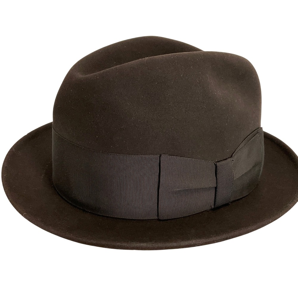 WL Strain Hat Mens 6 7/8 Brown‎ Melorol Resistol 990 Self Conforming Fedora VTG
